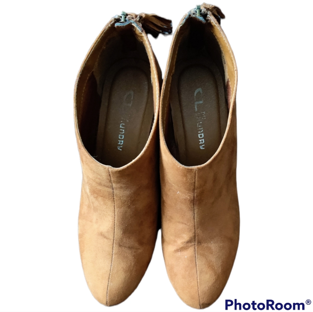 Suede ankle boot with wedge sole